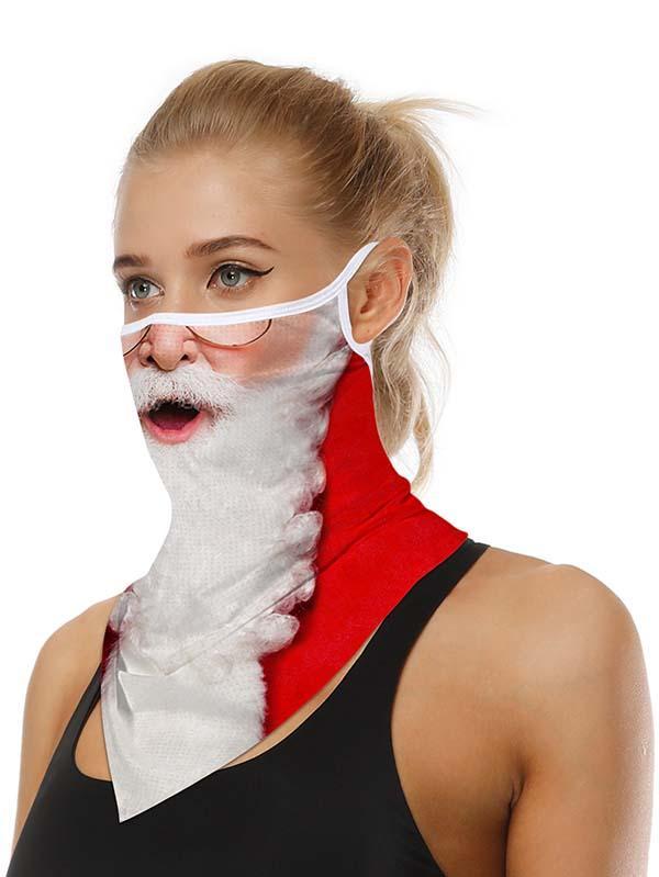 Unisex Windproof Novelty Christmas Print Earloop Face Shield Bandana