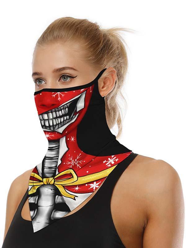 Unisex Windproof Novelty Christmas Print Earloop Face Shield Bandana