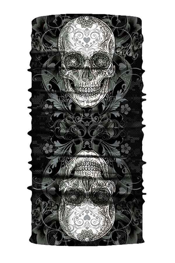 Unisex Windproof Neck Gaiter Skull Print Bandanas For Sun Protection