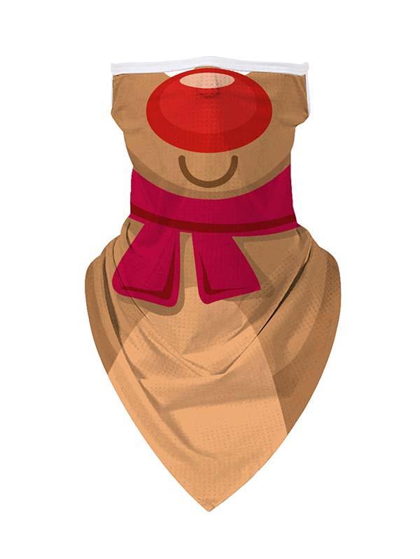 Unisex Windproof Novelty Christmas Print Earloop Face Shield Bandana