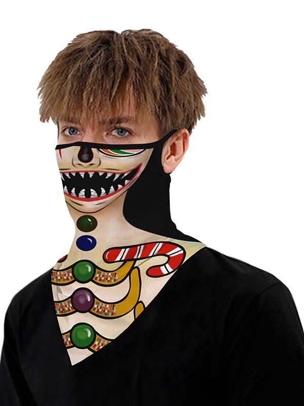 Unisex Windproof Novelty Christmas Print Earloop Face Shield Bandana