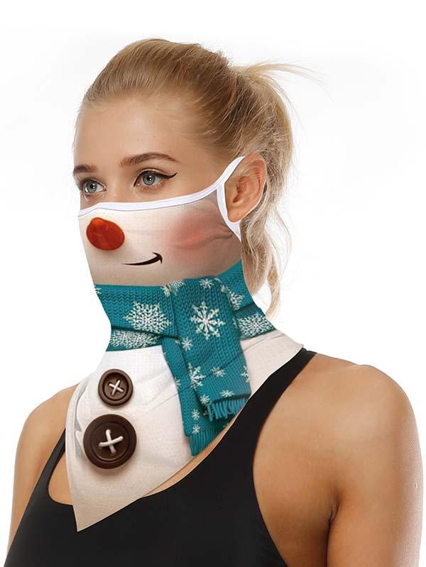 Unisex Windproof Novelty Christmas Print Earloop Face Shield Bandana