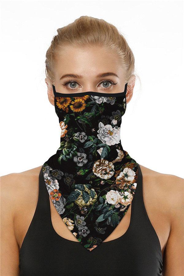 Sports Skull Face Shield Bandanas Running Neck Gaiter With Earloops