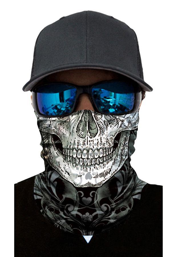Unisex Windproof Neck Gaiter Skull Print Bandanas For Sun Protection