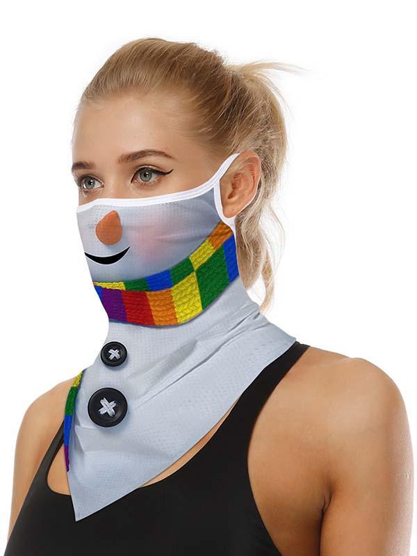 Unisex Windproof Novelty Christmas Print Earloop Face Shield Bandana
