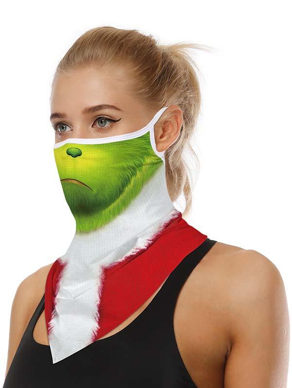 Unisex Windproof Novelty Christmas Print Earloop Face Shield Bandana