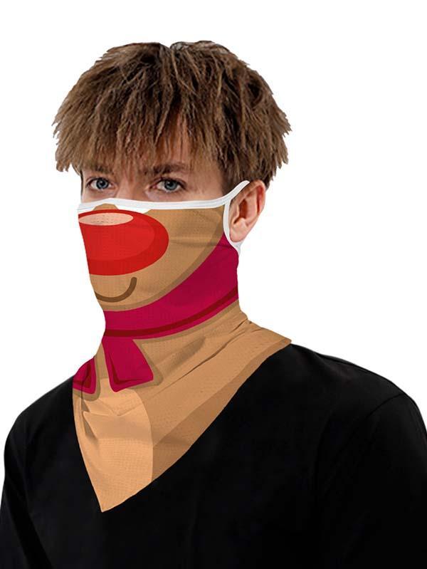 Unisex Windproof Novelty Christmas Print Earloop Face Shield Bandana