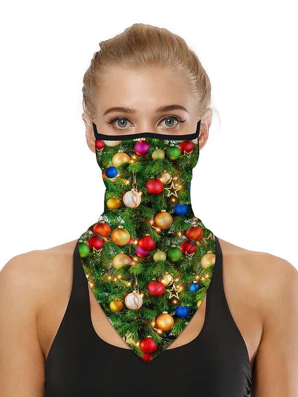 Unisex Windproof Novelty Christmas Print Earloop Face Shield Bandana