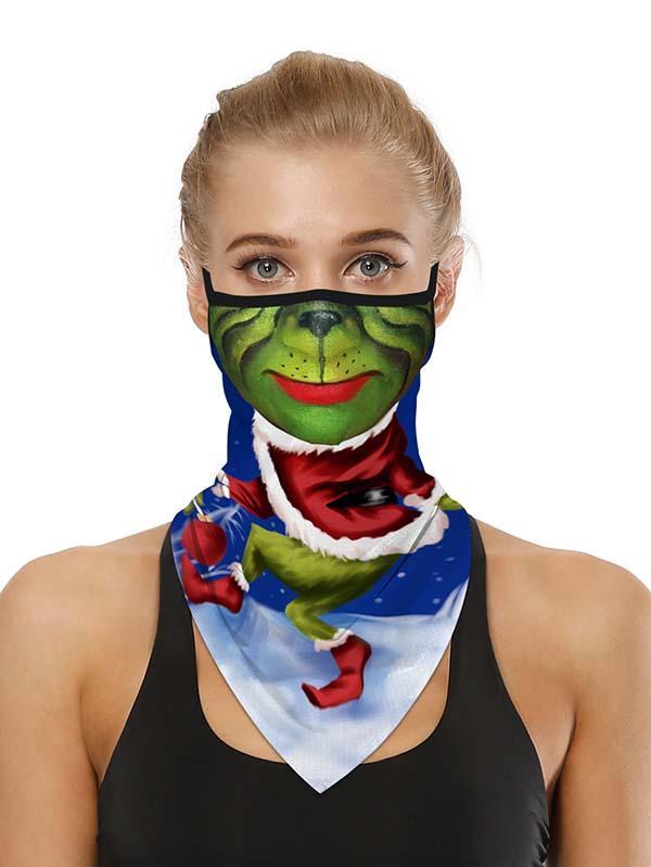 Unisex Windproof Novelty Christmas Print Earloop Face Shield Bandana