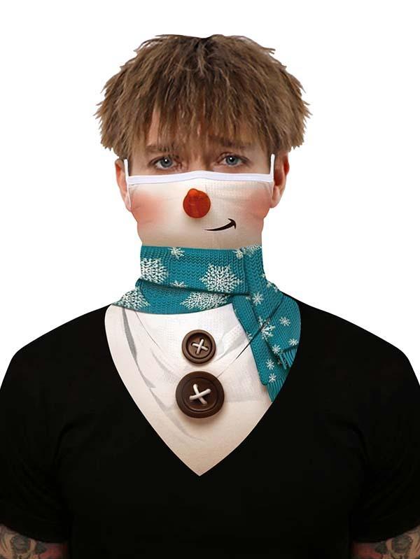 Unisex Windproof Novelty Christmas Print Earloop Face Shield Bandana