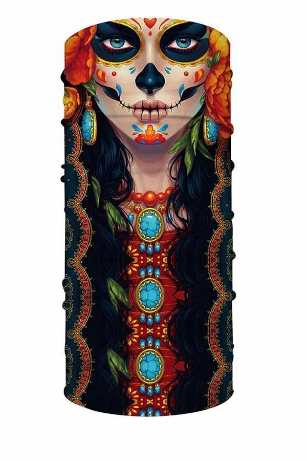 Unisex Outdoor Sports Multifunctional Neck Gaiter Windproof Skull Face Shields