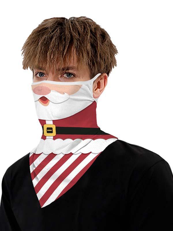 Unisex Windproof Novelty Christmas Print Earloop Face Shield Bandana