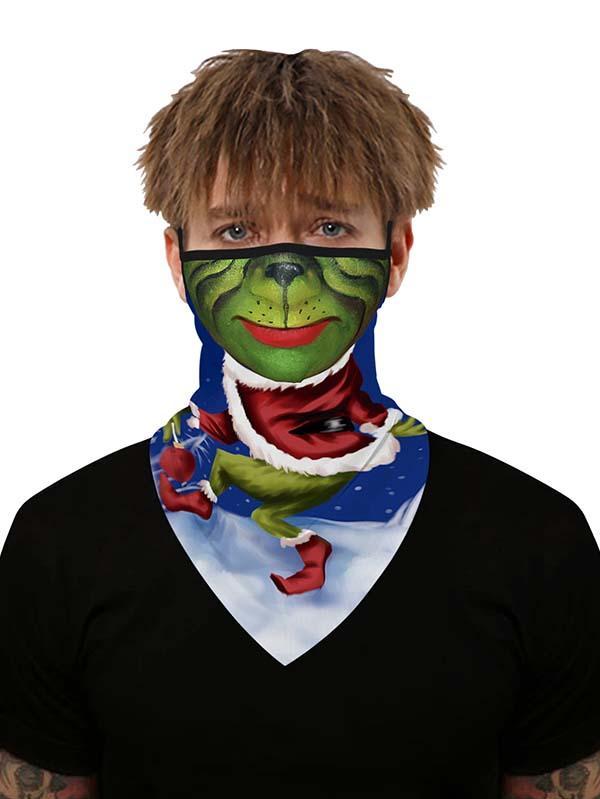 Unisex Windproof Novelty Christmas Print Earloop Face Shield Bandana