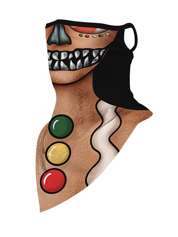 Unisex Windproof Novelty Christmas Print Earloop Face Shield Bandana