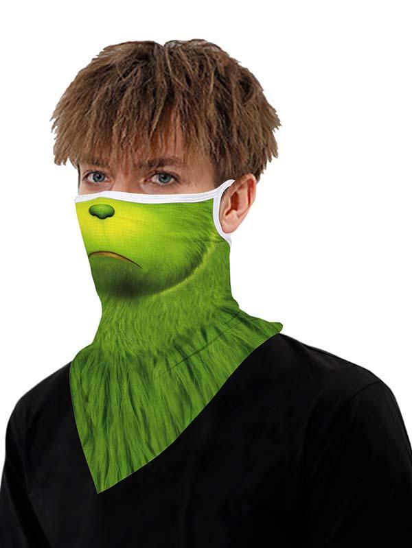 Unisex Windproof Novelty Christmas Print Earloop Face Shield Bandana