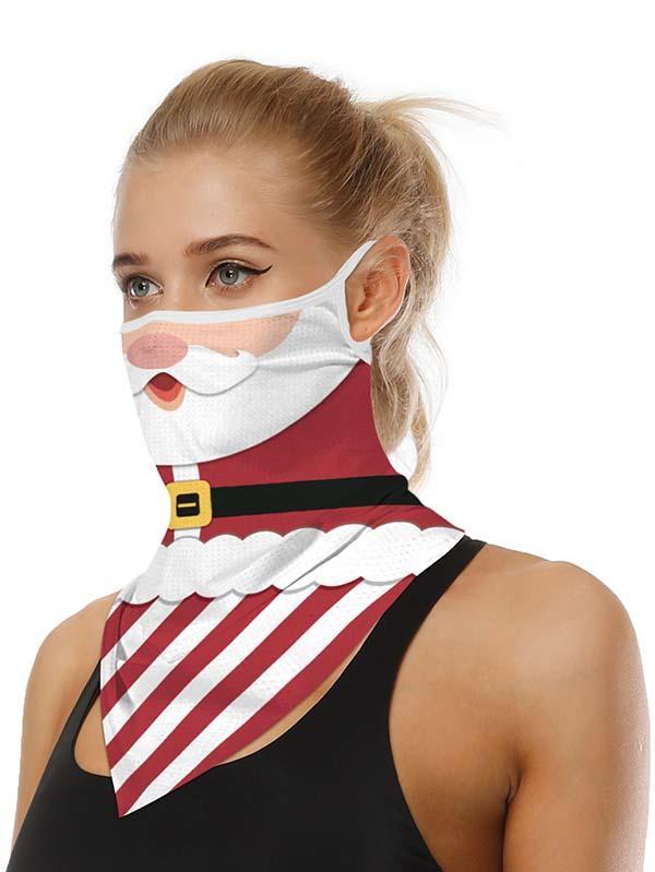 Unisex Windproof Novelty Christmas Print Earloop Face Shield Bandana