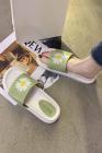 Women's Slip On Daisy Print Beach Slide Summer Sandals