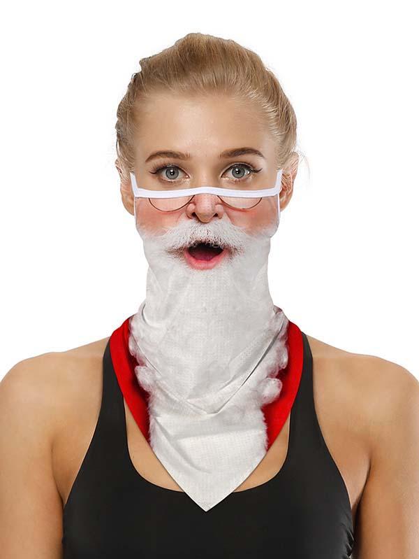 Unisex Windproof Novelty Christmas Print Earloop Face Shield Bandana