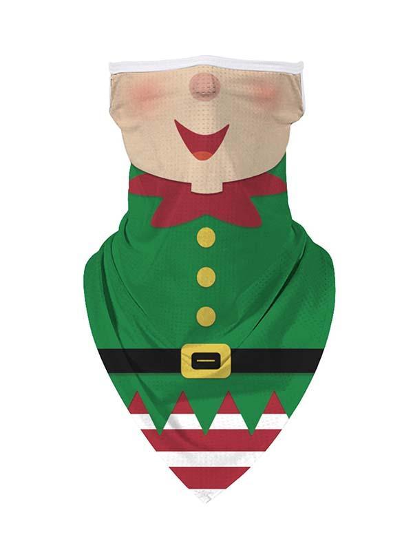 Unisex Windproof Novelty Christmas Print Earloop Face Shield Bandana