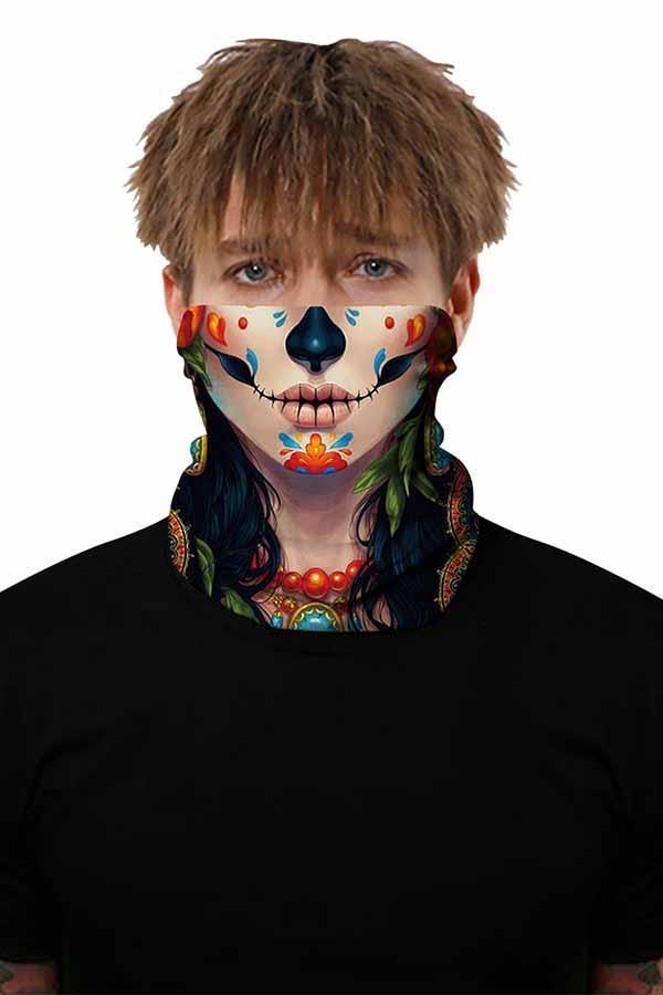Unisex Outdoor Sports Multifunctional Neck Gaiter Windproof Skull Face Shields