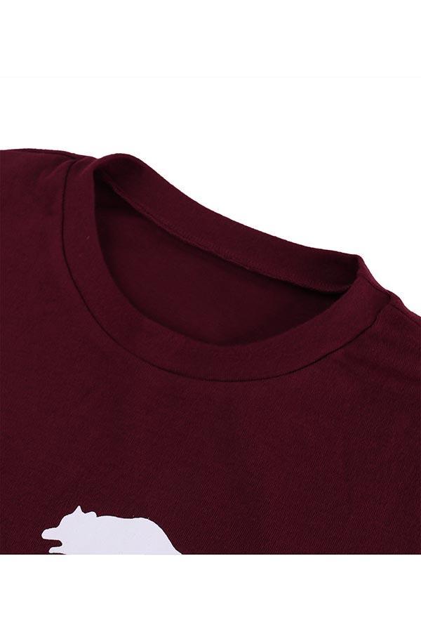 Women's Mama Bear Short Sleeve Crew Neck Pockets T-Shirt