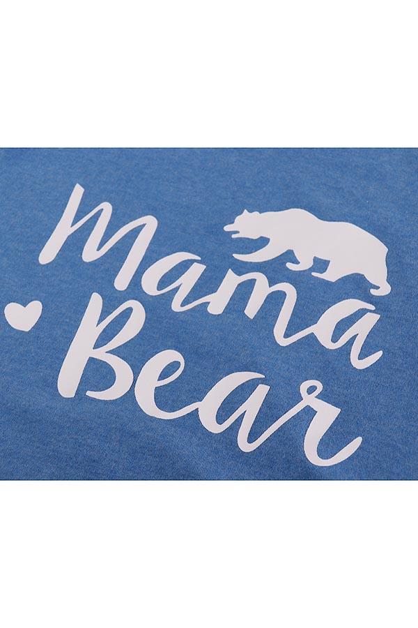 Women's Mama Bear Short Sleeve Crew Neck Pockets T-Shirt