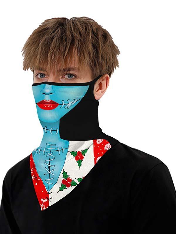 Unisex Windproof Novelty Christmas Print Earloop Face Shield Bandana