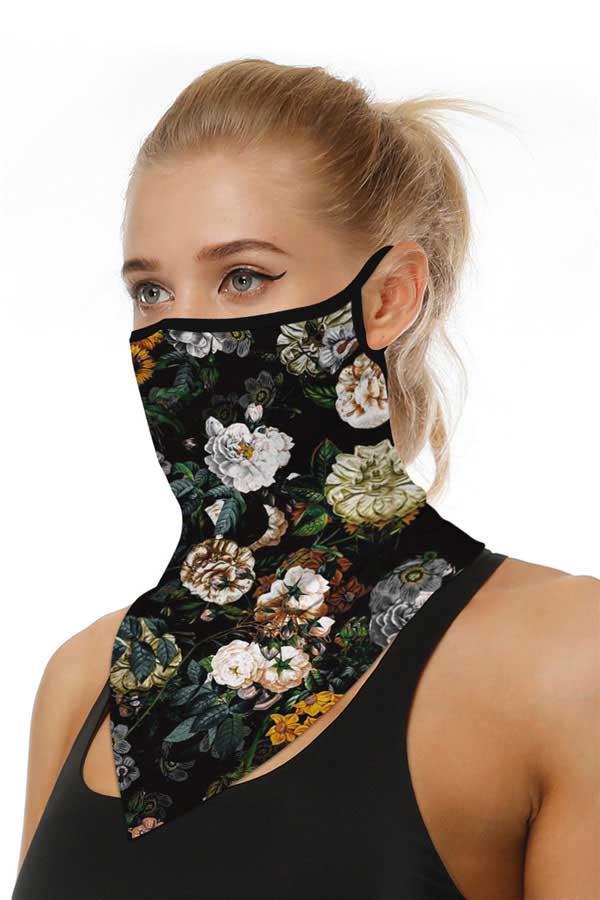 Sports Skull Face Shield Bandanas Running Neck Gaiter With Earloops