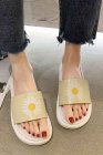 Women's Slip On Daisy Print Beach Slide Summer Sandals