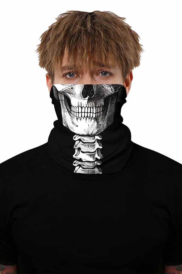 Unisex Outdoor Sports Multifunctional Neck Gaiter Windproof Skull Face Shields