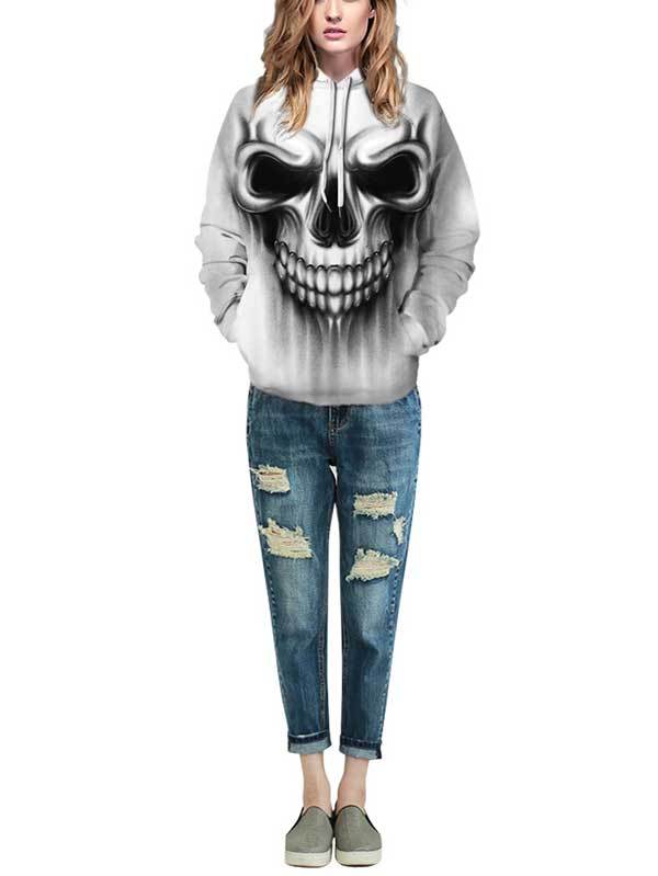 Skull Hoodie Oversized Hoodie for Christmas Halloween