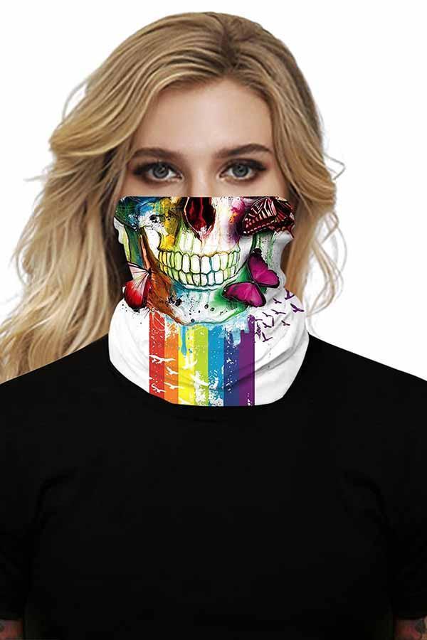 Unisex Outdoor Sports Multifunctional Neck Gaiter Windproof Skull Face Shields