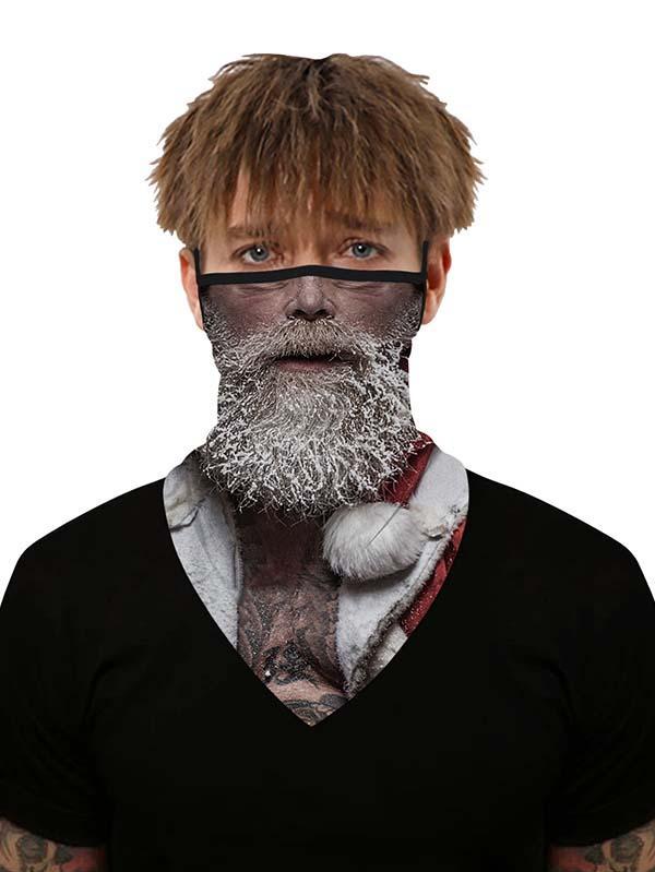 Unisex Windproof Novelty Christmas Print Earloop Face Shield Bandana