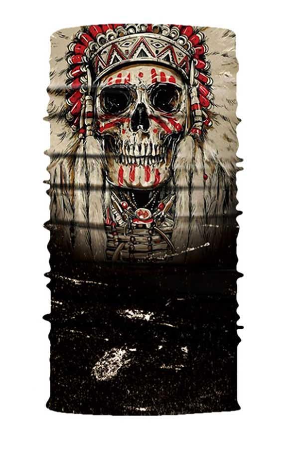Unisex Windproof Neck Gaiter Skull Print Bandanas For Sun Protection