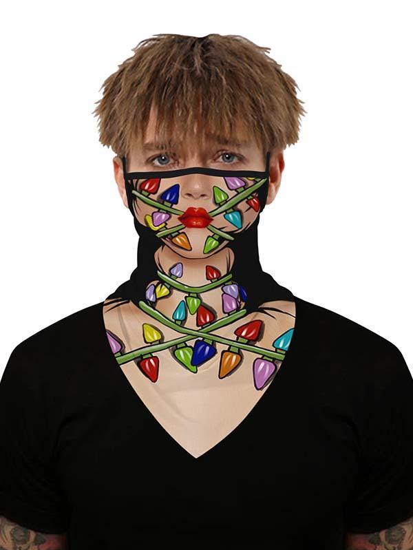 Unisex Windproof Novelty Christmas Print Earloop Face Shield Bandana