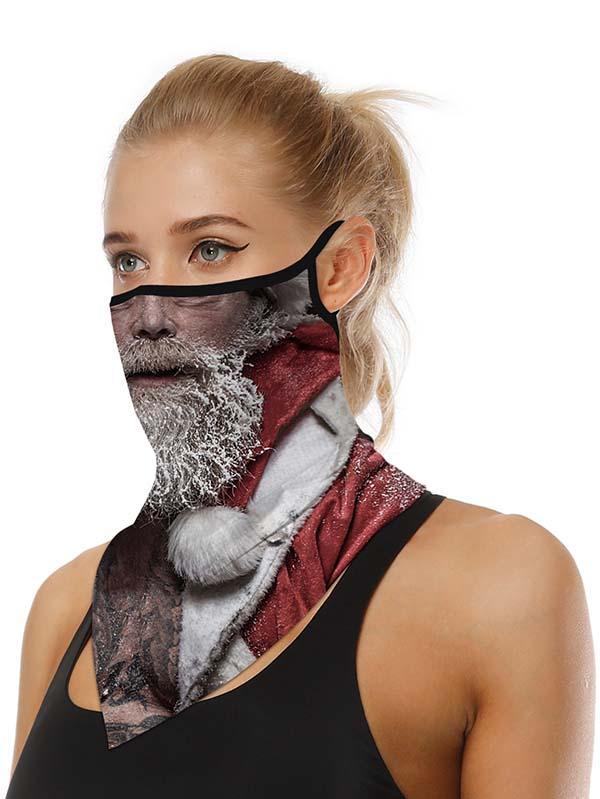 Unisex Windproof Novelty Christmas Print Earloop Face Shield Bandana