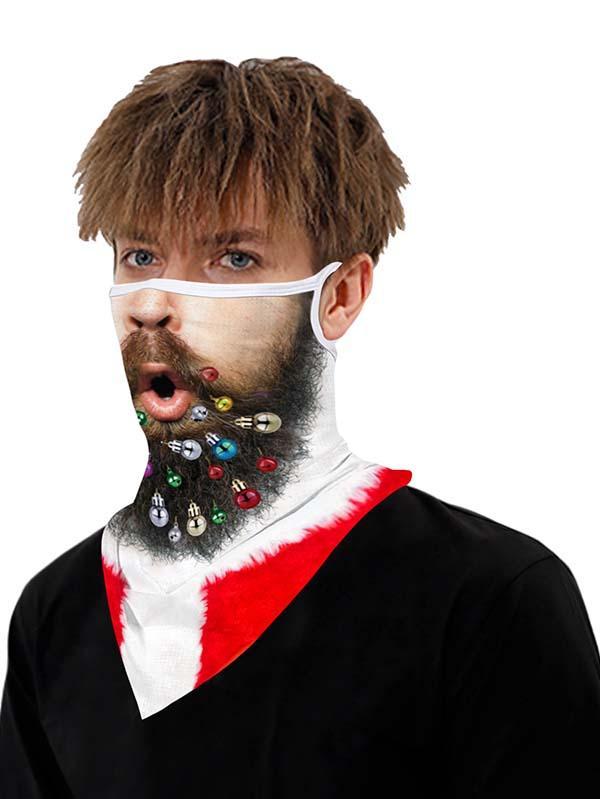 Unisex Windproof Novelty Christmas Print Earloop Face Shield Bandana
