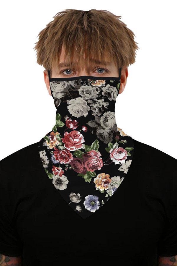 Sports Skull Face Shield Bandanas Running Neck Gaiter With Earloops
