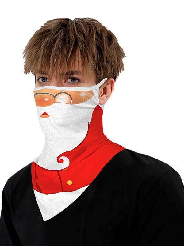 Unisex Windproof Novelty Christmas Print Earloop Face Shield Bandana
