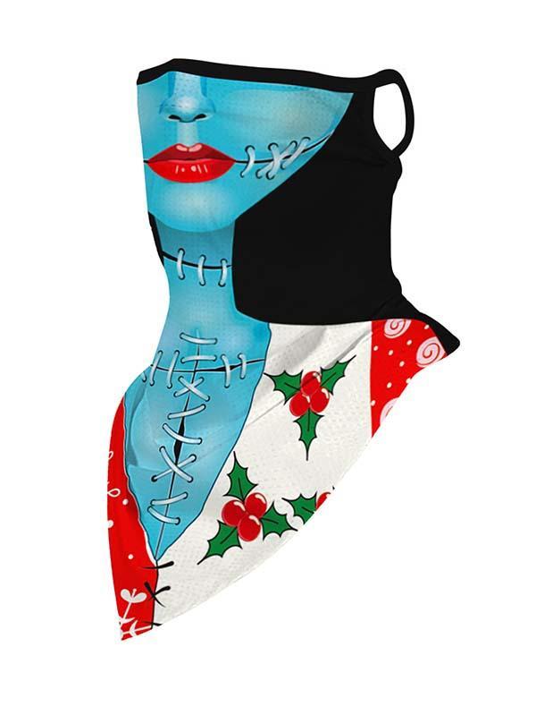 Unisex Windproof Novelty Christmas Print Earloop Face Shield Bandana