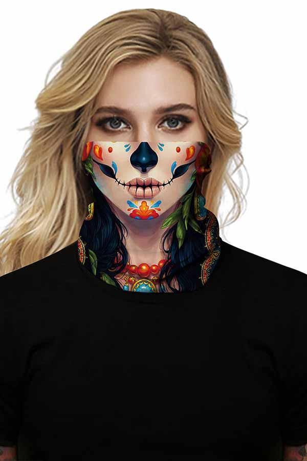 Unisex Outdoor Sports Multifunctional Neck Gaiter Windproof Skull Face Shields