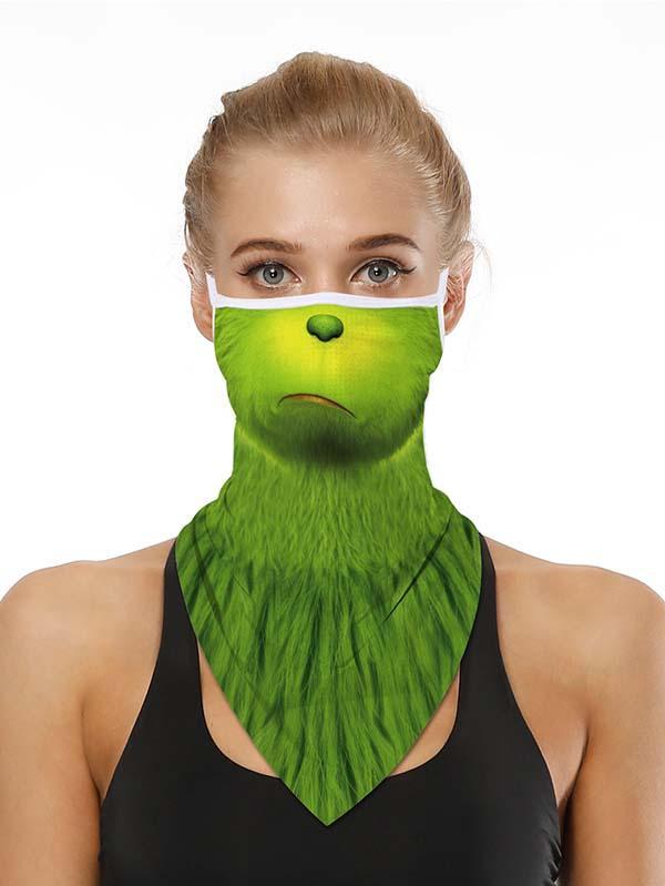 Unisex Windproof Novelty Christmas Print Earloop Face Shield Bandana