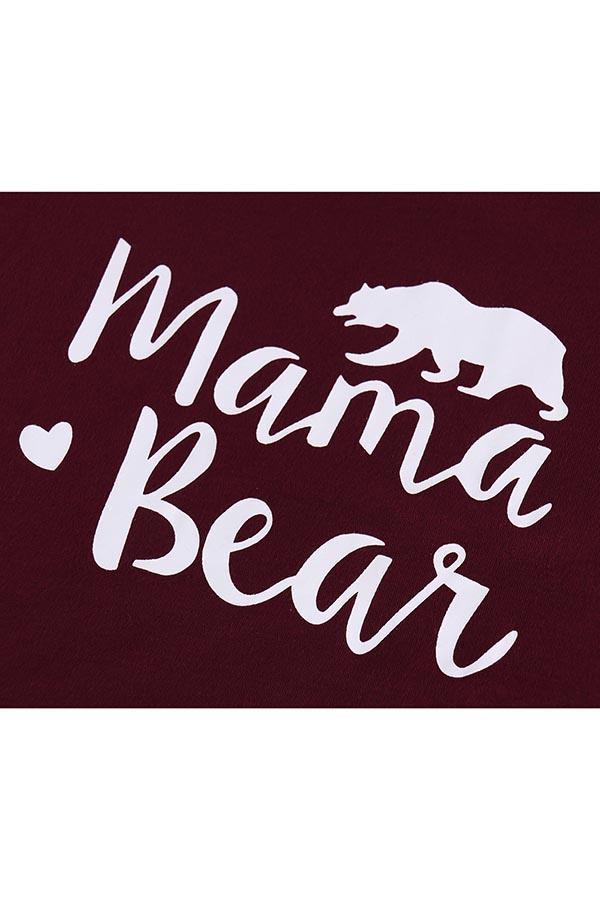 Women's Mama Bear Short Sleeve Crew Neck Pockets T-Shirt
