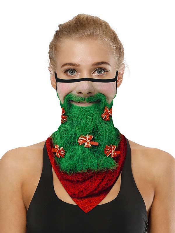 Unisex Windproof Novelty Christmas Print Earloop Face Shield Bandana