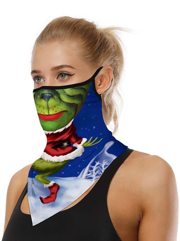 Unisex Windproof Novelty Christmas Print Earloop Face Shield Bandana