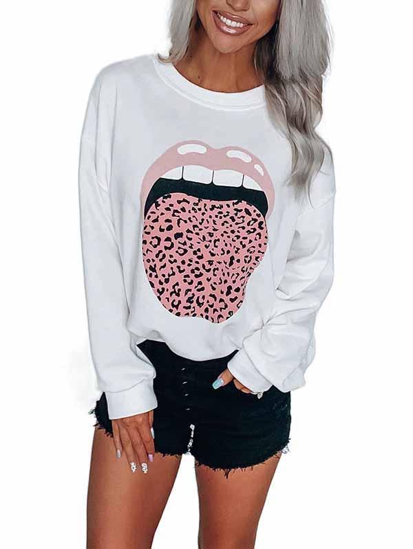Casual Print Long Sleeve Crew Neck T-Shirt