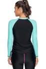 Rosy Black Colorblock Long Sleeve Rashguard