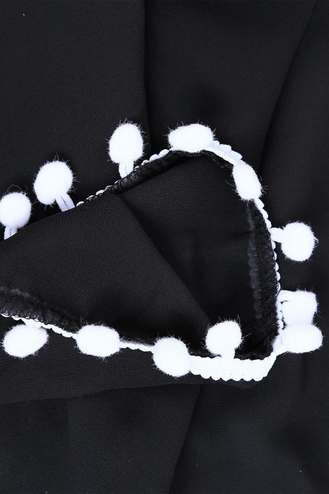 Deep V Neck Pom Pom Beach Tunic