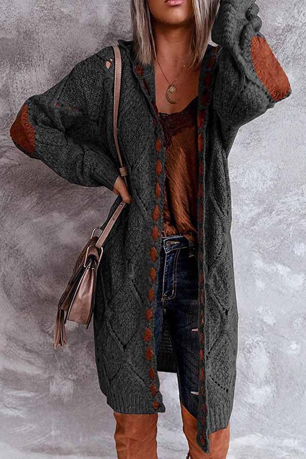 Long Sleeve Hooded Crochet Ladies Cardigans