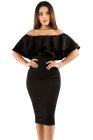 Layered Ruffle Off Shoulder Curvaceous Dress